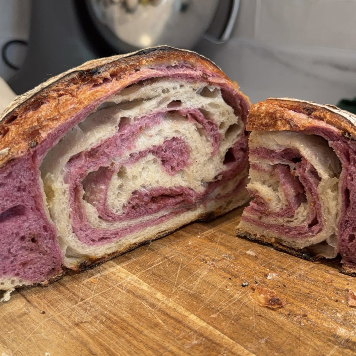 Strawberry Cheesecake Swirl Sourdough Loaf